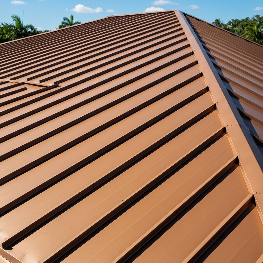 Bronze metal roof on South Florida home