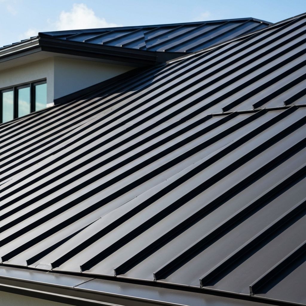 Matte Black metal roof on South Florida home
